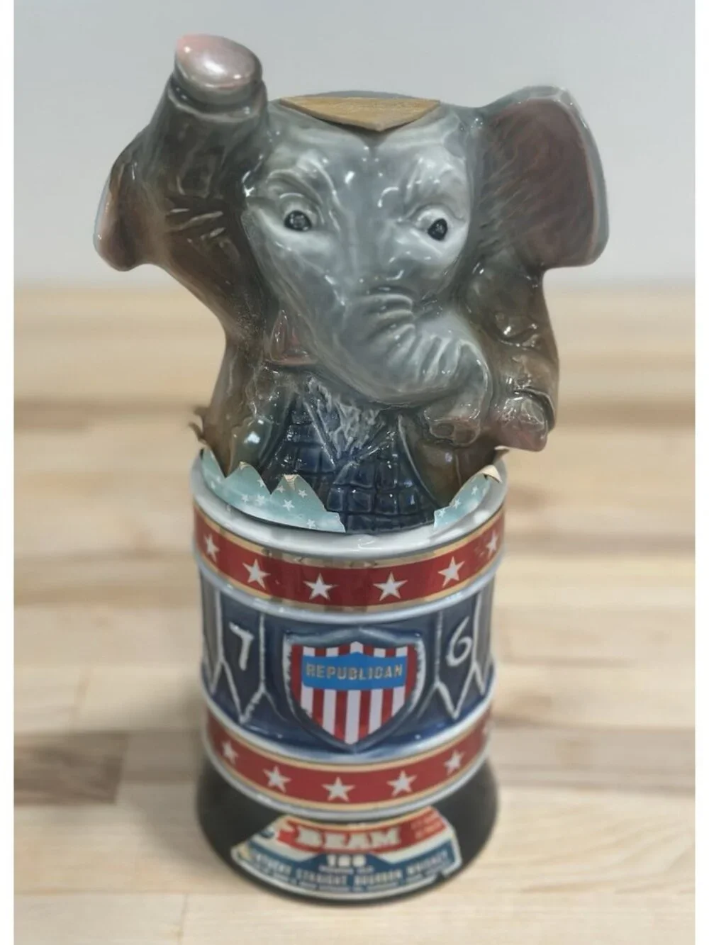 Jim Beam 1976 Bicentennial Political Republican Elephant Whiskey Decanter Empty